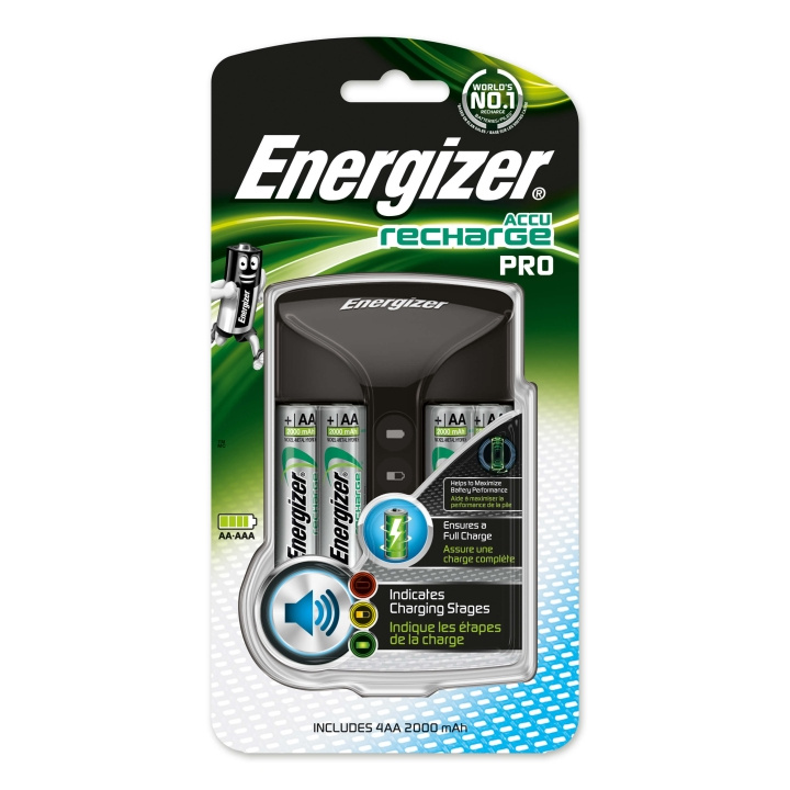 ENERGIZER Paristolaturi Pro 4x AA 2000mAh ryhmässä KODINELEKTRONIIKKA / Paristot & Laturit / Paristolaturi @ TP E-commerce Nordic AB (C00505)