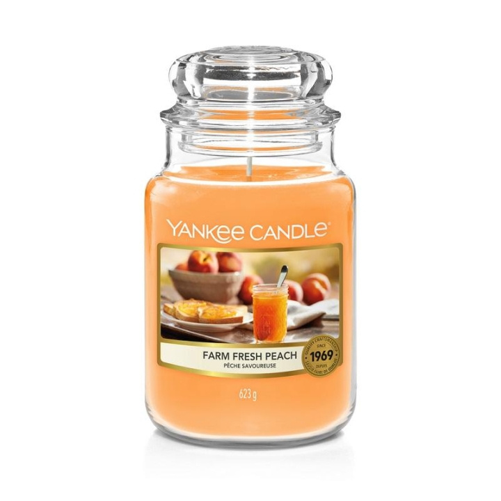 Yankee Candle Classic Large Farm Fresh Peach 623g ryhmässä KAUNEUS JA TERVEYS / Tuoksut & Parfyymit / Muut tuoksut / Tuoksukynttilät @ TP E-commerce Nordic AB (C00645)