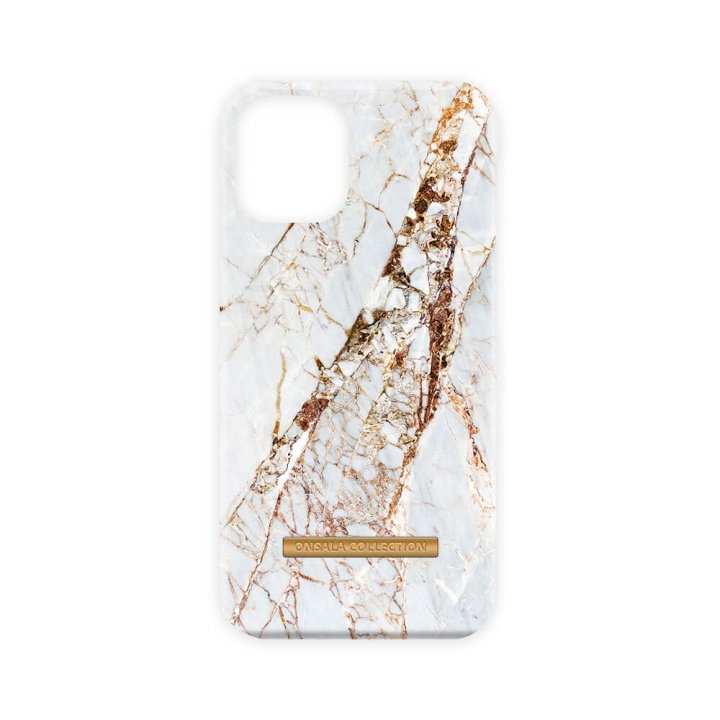 Onsala COLLECTION Mobilskal Soft White Rhino Marble iPhone 13 Mini ryhmässä ÄLYPUHELIMET JA TABLETIT / Puhelimen suojakotelo / Apple / iPhone 13 Mini / Kuoret @ TP E-commerce Nordic AB (C00725)