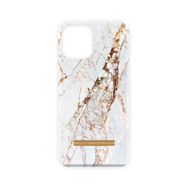 Onsala COLLECTION Mobilskal Soft White Rhino Marble iPhone 13 Pro ryhmässä ÄLYPUHELIMET JA TABLETIT / Puhelimen suojakotelo / Apple / iPhone 13 Pro / Kuoret @ TP E-commerce Nordic AB (C00729)