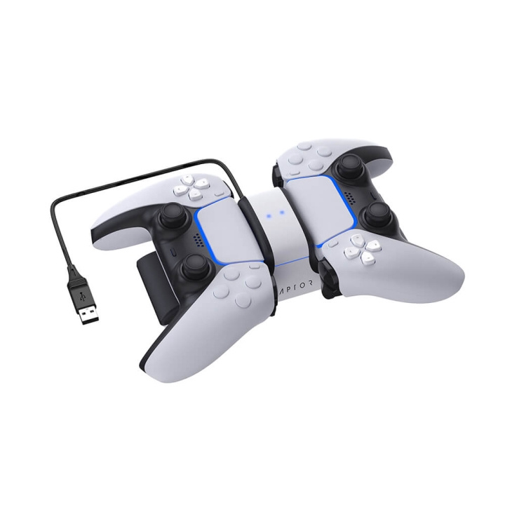 RAPTOR Latausasema Dual PS5 ryhmässä KODINELEKTRONIIKKA / Pelikonsolit & Tarvikkeet / Sony PlayStation 5 / Tarvikkeet @ TP E-commerce Nordic AB (C00838)