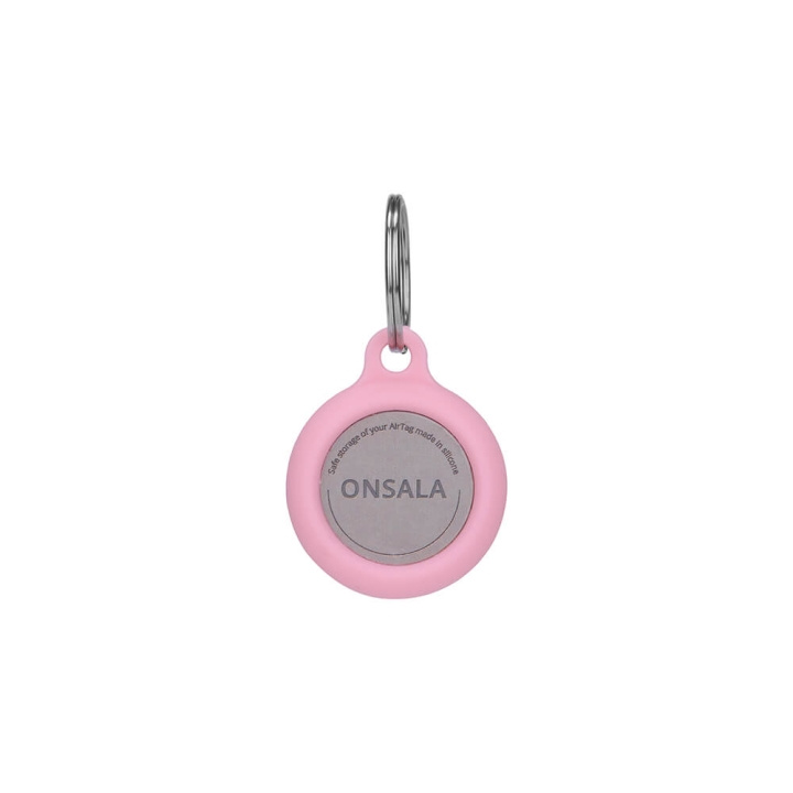 Onsala Airtag Holder Silicone Pink with Keyring ryhmässä ÄLYPUHELIMET JA TABLETIT / Muut tarvikkeet / Muut @ TP E-commerce Nordic AB (C01544)