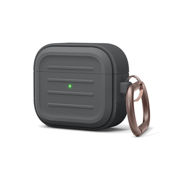 Elago AirPod 3 Armor Hang Case Dark Grey ryhmässä KODINELEKTRONIIKKA / Ääni & Kuva / Kuulokkeet & Tarvikkeet / Tarvikkeet @ TP E-commerce Nordic AB (C01827)