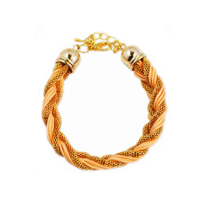 Armband Braided Gold Pink ryhmässä URHEILU, VAPAA-AIKA JA HARRASTUS / Tarvikkeet / Muut tarvikkeet @ TP E-commerce Nordic AB (C01921)