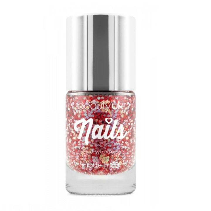 Beauty UK Glitter Nail Polish - Astral Stars Red ryhmässä KAUNEUS JA TERVEYS / Manikyyri/Pedikyyri / Kynsilakka @ TP E-commerce Nordic AB (C02005)