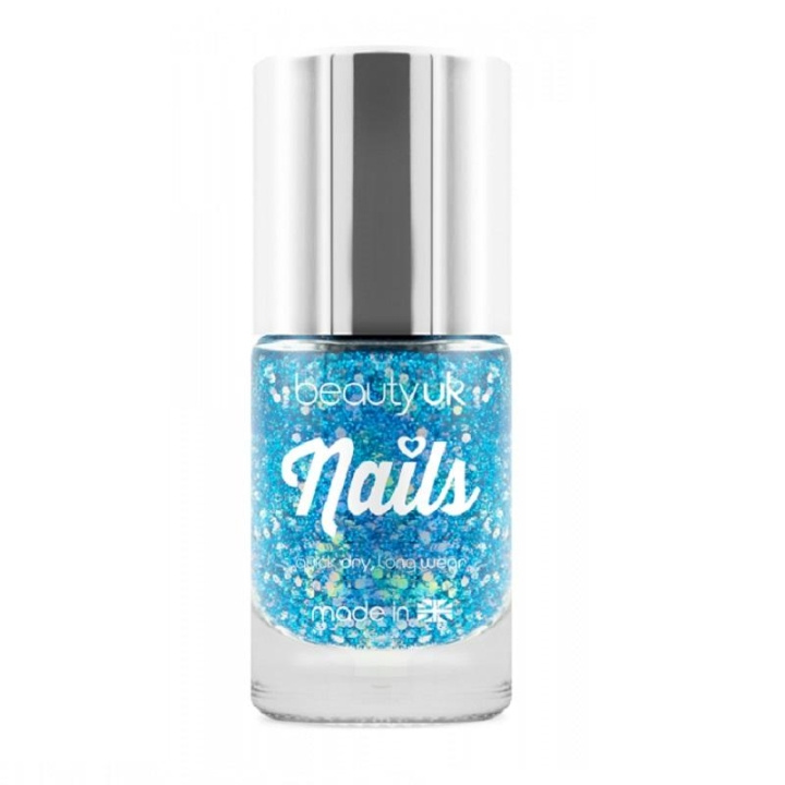 Beauty UK Glitter Nail Polish - Supernova Blue ryhmässä KAUNEUS JA TERVEYS / Manikyyri/Pedikyyri / Kynsilakka @ TP E-commerce Nordic AB (C02006)