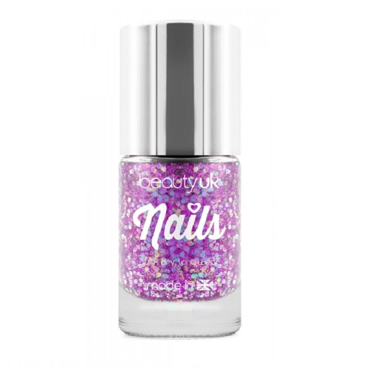 Beauty UK Glitter Nail Polish - Andromeda Purple ryhmässä KAUNEUS JA TERVEYS / Manikyyri/Pedikyyri / Kynsilakka @ TP E-commerce Nordic AB (C02007)