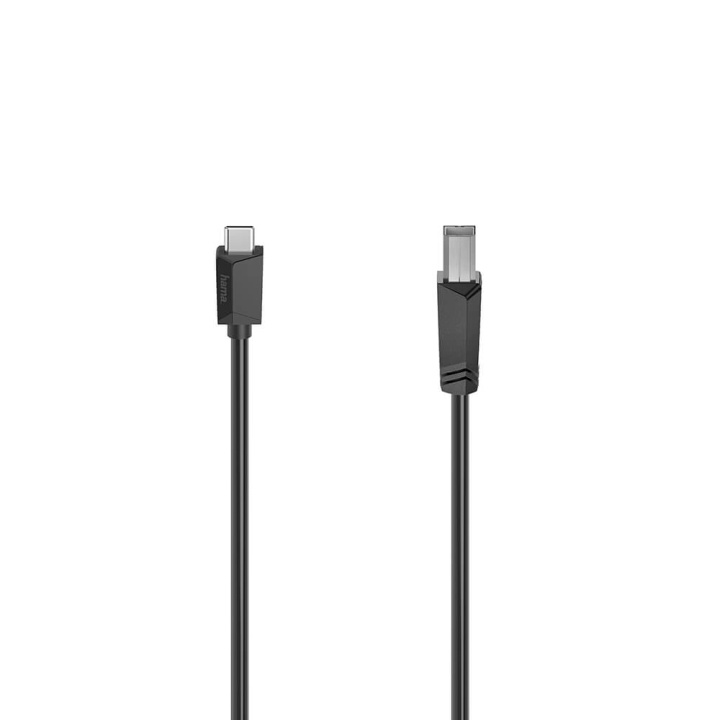 HAMA Cable USB-C to USB-B 480 Mbps 1.5m Black ryhmässä TIETOKOONET & TARVIKKEET / Kaapelit & Sovittimet / USB / USB-C @ TP E-commerce Nordic AB (C02198)