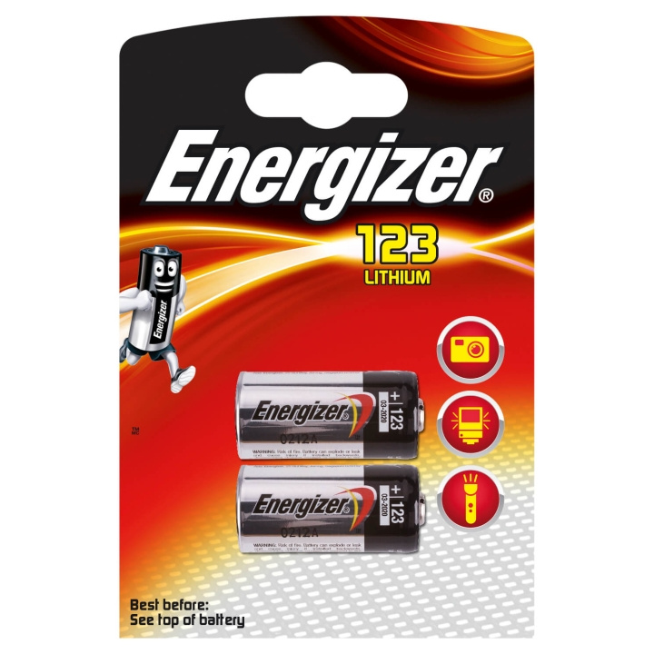 ENERGIZER Paristo CR123 Lithium 2-pack ryhmässä KODINELEKTRONIIKKA / Paristot & Laturit / Akut / Muut @ TP E-commerce Nordic AB (C02959)