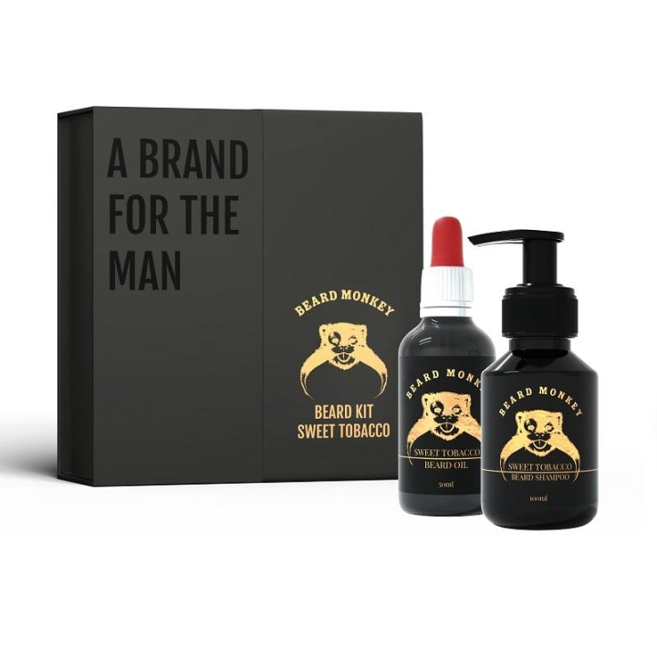 Giftset Beard Monkey Beard Kit Sweet Tobacco 2021 ryhmässä KAUNEUS JA TERVEYS / Hiukset &Stailaus / Parran hoito / Partaöljy @ TP E-commerce Nordic AB (C03038)