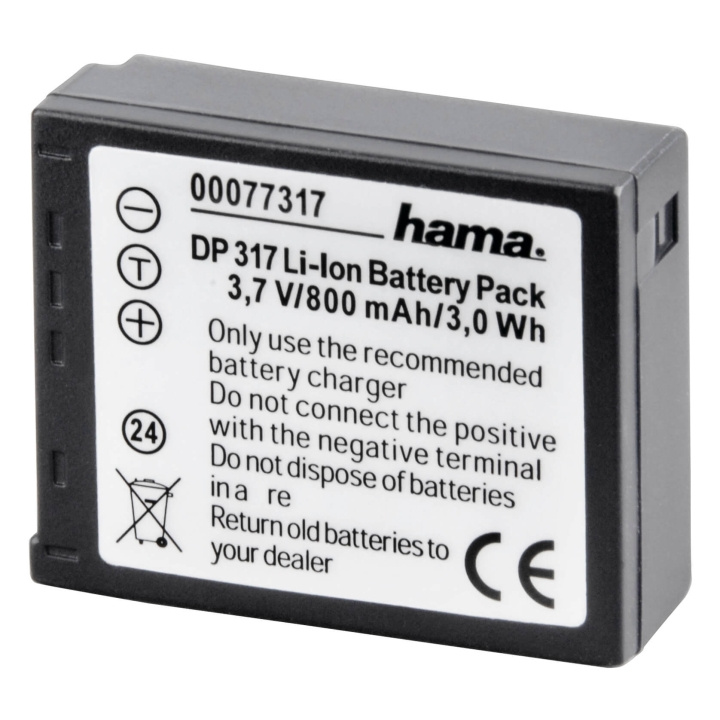 Hama Kamerabatteri Panasonic CGA-S007 Li-Ion 3,7V/800mAh ryhmässä KODINELEKTRONIIKKA / Valokuvat & Videot / Kamera-akut @ TP E-commerce Nordic AB (C03237)