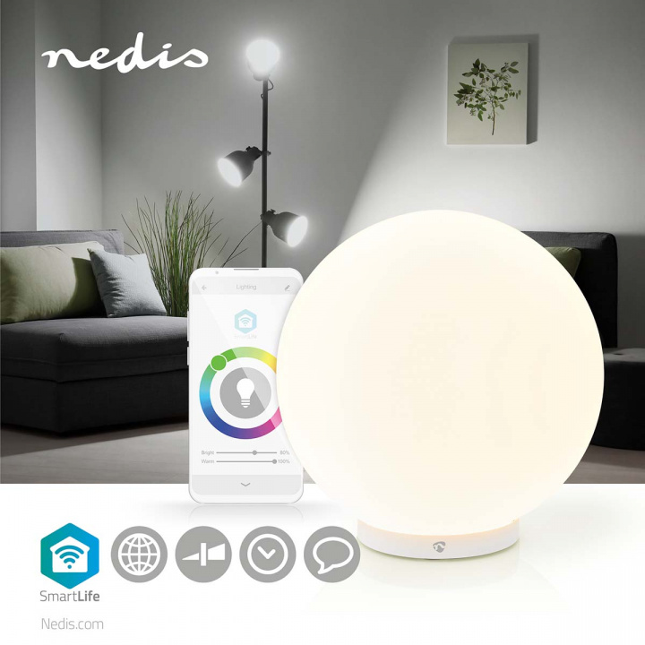 Nedis SmartLife-tunnelmalamppu | Wi-Fi | Pyöreä | | 360 lm | Lämpimästä kylmään valkoiseen / RGB | 2700 - 6500 K | 5 W | Lasi | 1 kpl ryhmässä KOTI, TALOUS JA PUUTARHA / Älykodit / Älykäs valaistus @ TP E-commerce Nordic AB (C03289)