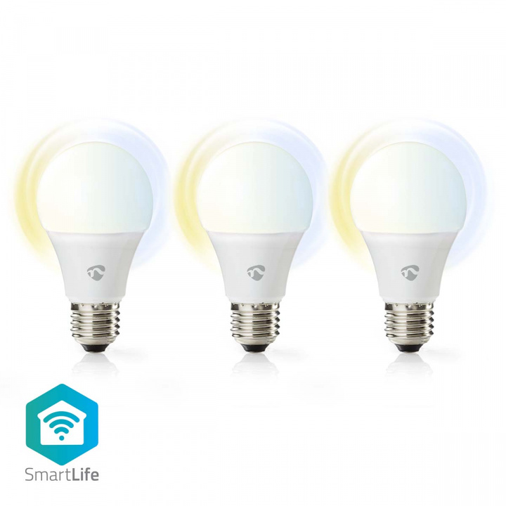 Nedis SmartLife LED-Lamppu | Wi-Fi | E27 | 806 lm | 9 W | Lämpimästä kylmään valkoiseen | 2700 - 6500 K | Android™ / IOS | polttimo | 3 kpl ryhmässä KOTI, TALOUS JA PUUTARHA / Älykodit / Älykäs valaistus @ TP E-commerce Nordic AB (C03303)
