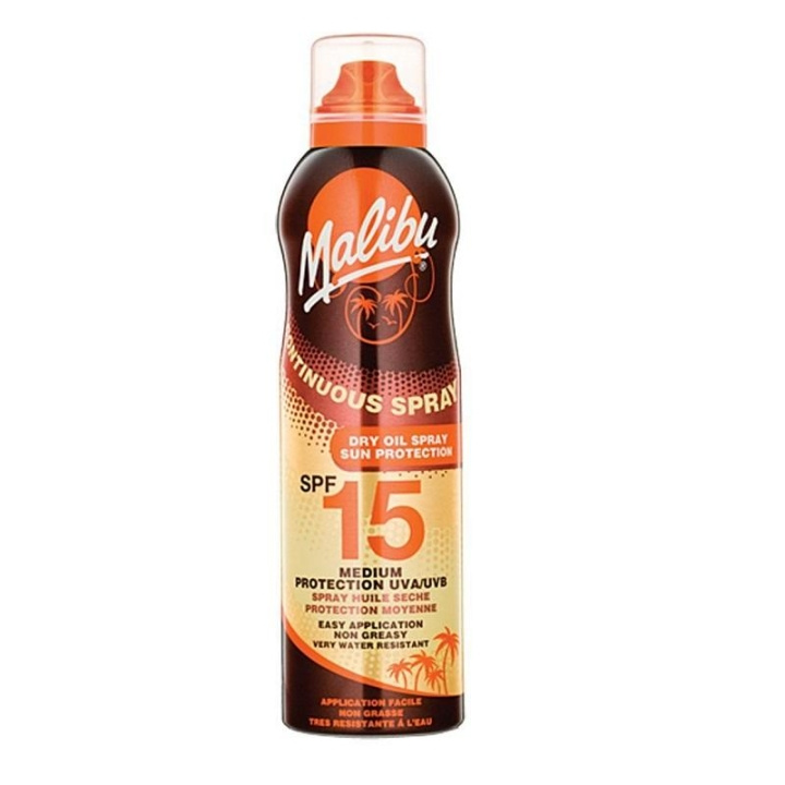 Malibu Continuous Dry Oil Spray SPF15 175ml ryhmässä KAUNEUS JA TERVEYS / Ihonhoito / Rusketus / Aurinkosuoja @ TP E-commerce Nordic AB (C03710)