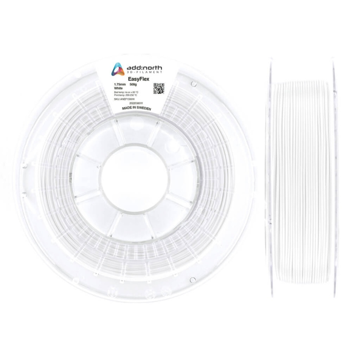 ADDNORTH EasyFlex 1.75mm 500g White ryhmässä TIETOKOONET & TARVIKKEET / Tulostimet & Tarvikkeet / Tulostimet / 3D-tulostin & Tarvikkeet / Tillbehör @ TP E-commerce Nordic AB (C03750)