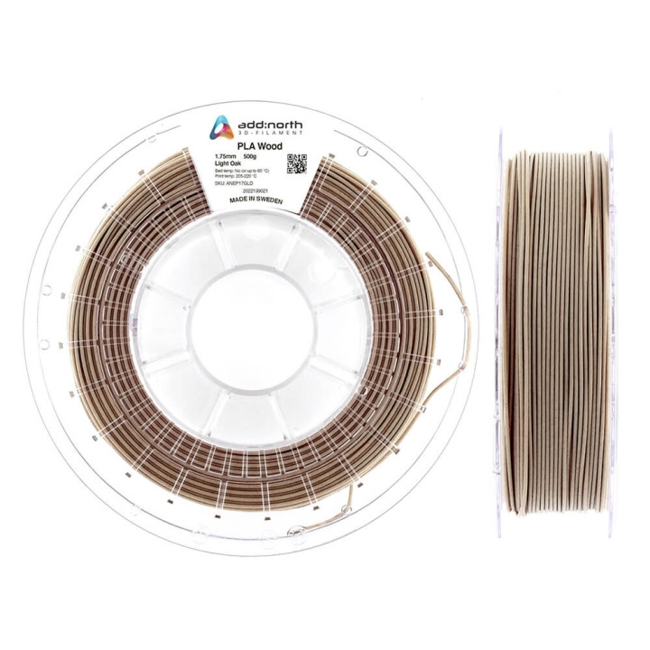 ADDNORTH PLA Wood 1.75mm 500g Light Oak ryhmässä TIETOKOONET & TARVIKKEET / Tulostimet & Tarvikkeet / Tulostimet / 3D-tulostin & Tarvikkeet / Tillbehör @ TP E-commerce Nordic AB (C03751)