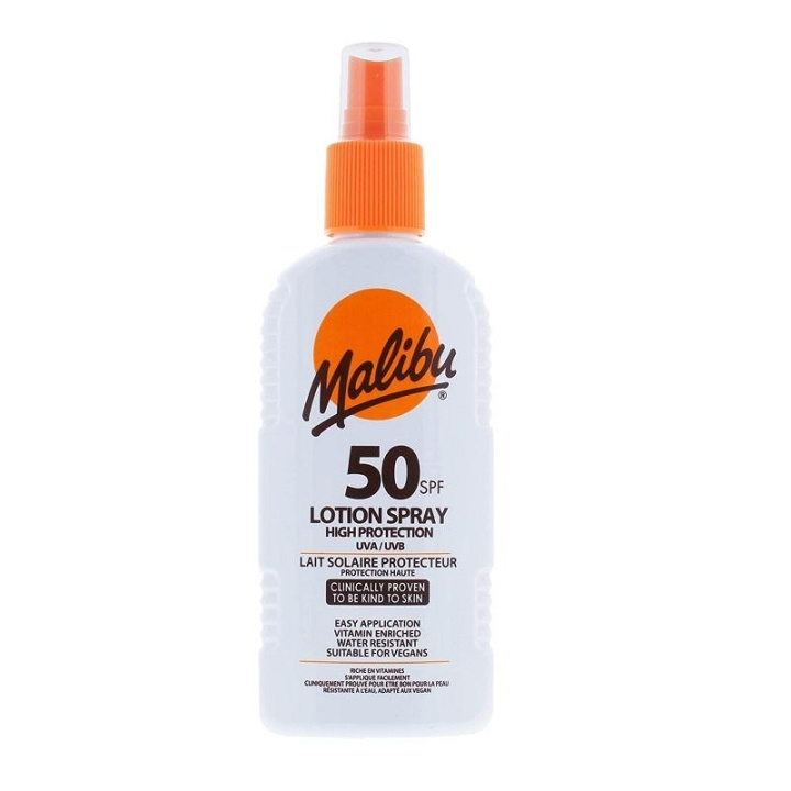 Malibu Lotion Spray SPF50 200ml ryhmässä KAUNEUS JA TERVEYS / Ihonhoito / Rusketus / Aurinkosuoja @ TP E-commerce Nordic AB (C03789)