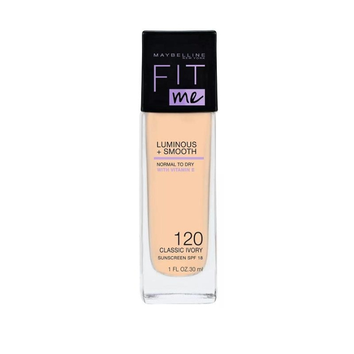 Maybelline Fit Me Luminous + Smooth Foundation - 120 Classic Ivory ryhmässä KAUNEUS JA TERVEYS / Meikit / Meikit Kasvot / Meikkivoide @ TP E-commerce Nordic AB (C03797)