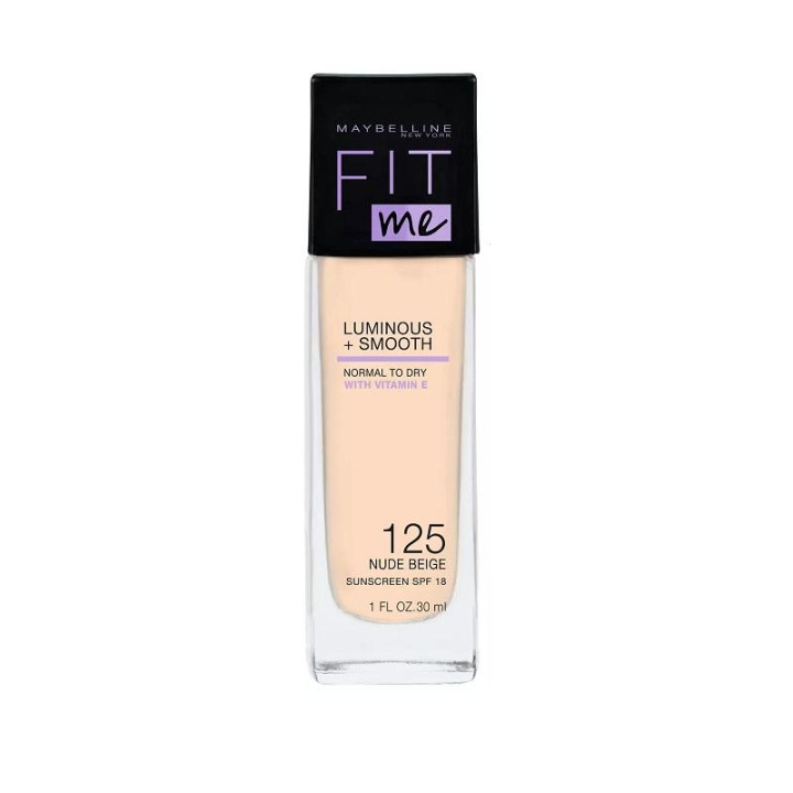 Maybelline Fit Me Luminous + Smooth Foundation - 125 Nude Beige ryhmässä KAUNEUS JA TERVEYS / Meikit / Meikit Kasvot / Meikkivoide @ TP E-commerce Nordic AB (C03798)