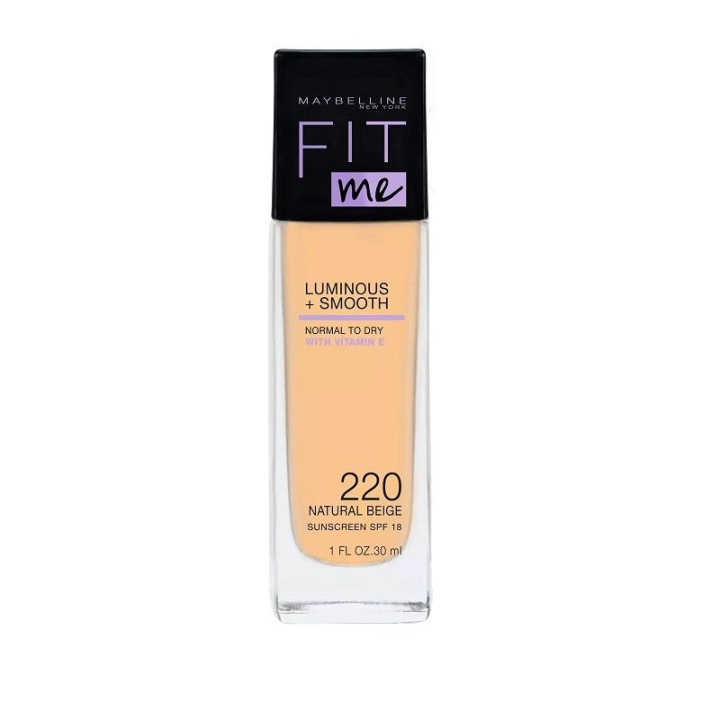 Maybelline Fit Me Luminous + Smooth Foundation - 220 Natural Beige ryhmässä KAUNEUS JA TERVEYS / Meikit / Meikit Kasvot / Meikkivoide @ TP E-commerce Nordic AB (C03799)