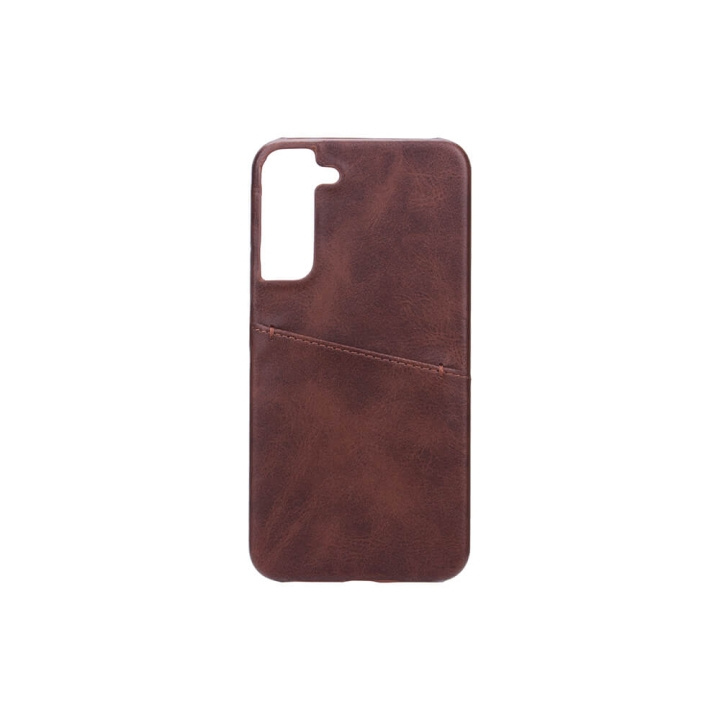 Onsala Mobilecover Brown with Cardpocket Samsung S22+ ryhmässä ÄLYPUHELIMET JA TABLETIT / Puhelimen suojakotelo / Samsung @ TP E-commerce Nordic AB (C03980)