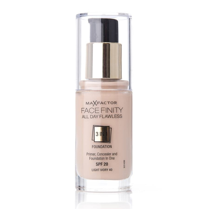 Max Factor Facefinity 3 In 1 Foundation 40 Light Ivory ryhmässä KAUNEUS JA TERVEYS / Meikit / Meikit Kasvot / Meikkivoide @ TP E-commerce Nordic AB (C04317)