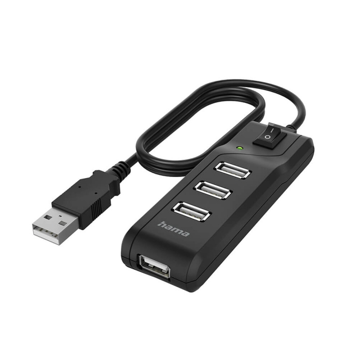 HAMA Hub USB-A 2.0 Switch 4x Ports 480 Mbit/s Black ryhmässä TIETOKOONET & TARVIKKEET / Tietokonetarvikkeet / USB-telakat @ TP E-commerce Nordic AB (C04469)