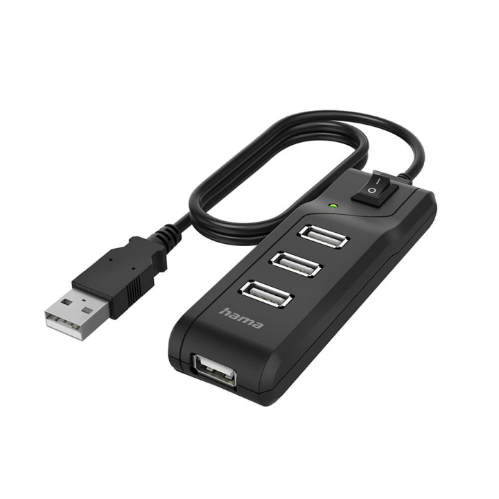 Hama Hub USB-A 2.0 Switch 4x Ports 480 Mbit/s Black ryhmässä TIETOKOONET & TARVIKKEET / Tietokonetarvikkeet / USB-telakat @ TP E-commerce Nordic AB (C04469)