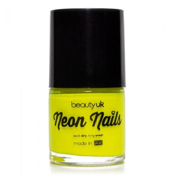 Beauty UK Neon Nail Polish - Yellow ryhmässä KAUNEUS JA TERVEYS / Manikyyri/Pedikyyri / Kynsilakka @ TP E-commerce Nordic AB (C04530)
