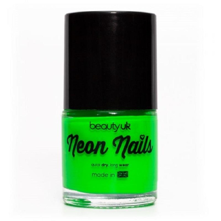 Beauty UK Neon Nail Polish - Green ryhmässä KAUNEUS JA TERVEYS / Manikyyri/Pedikyyri / Kynsilakka @ TP E-commerce Nordic AB (C04534)
