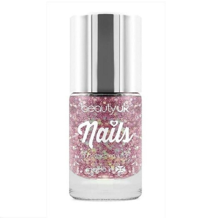 Beauty UK Glitter Nail Polish - Stardust Pink ryhmässä KAUNEUS JA TERVEYS / Manikyyri/Pedikyyri / Kynsilakka @ TP E-commerce Nordic AB (C04536)