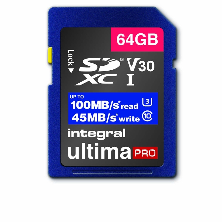 INTEGRAL High Speed SDHC/XC V30 UHS-I U3 64GB SD-muistikortti ryhmässä KODINELEKTRONIIKKA / Tallennusvälineet / Muistikortit / SD/SDHC/SDXC @ TP E-commerce Nordic AB (C04789)