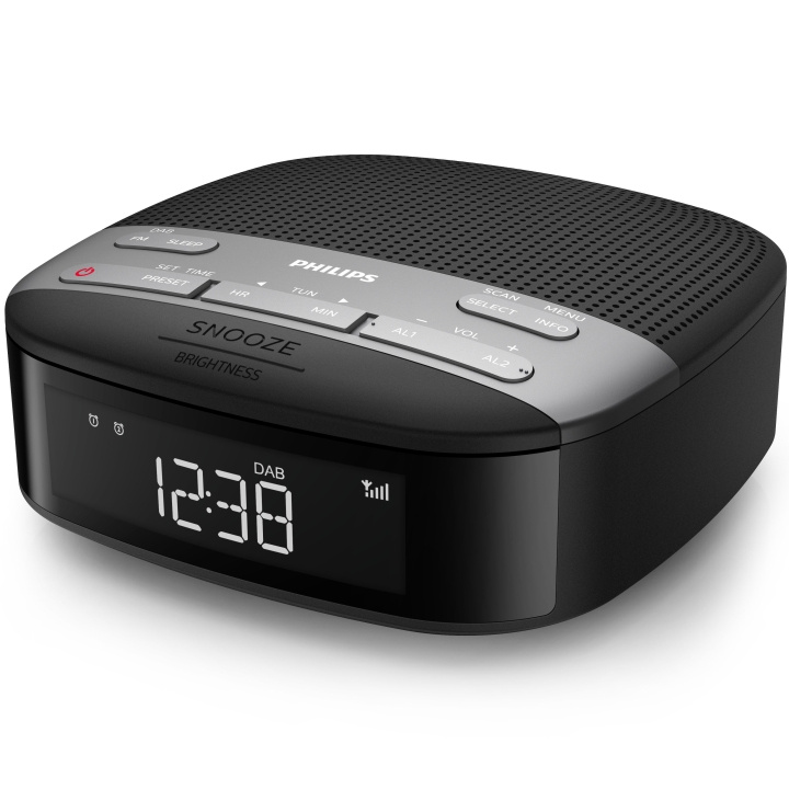 Philips Digitaalinen DAB+/FM-kelloradio Kaksoishälytykset ryhmässä KODINELEKTRONIIKKA / Ääni & Kuva / Kotiteatteri, HiFi ja kannettavat / Radio & Herätyskellot / Kelloradio @ TP E-commerce Nordic AB (C05003)