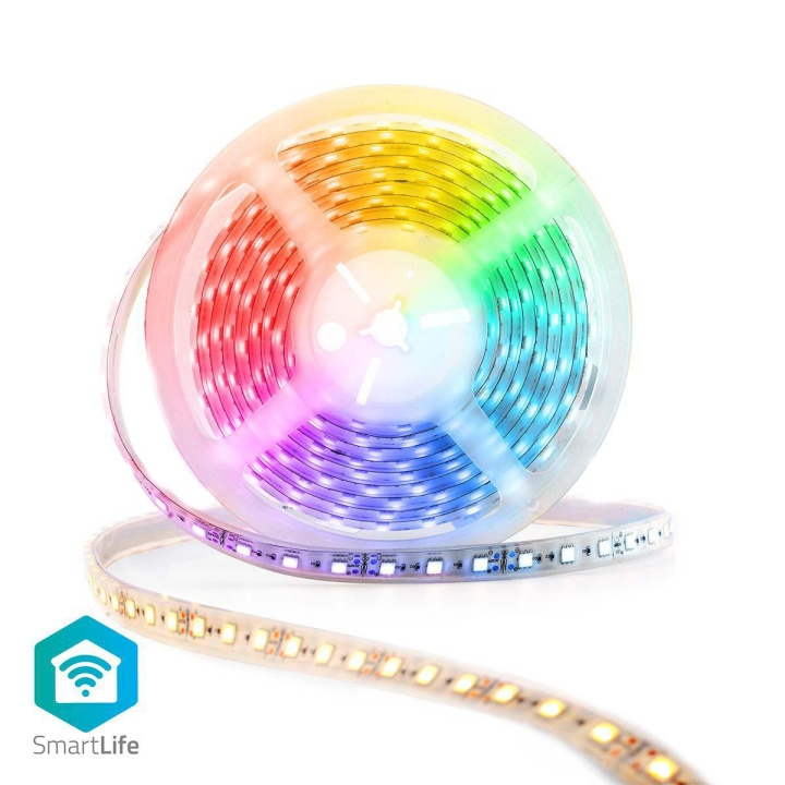 Nedis SmartLife LED-Nauha | Wi-Fi | Kylmä Valkoinen / Lämmin Valkoinen / RGB | SMD | 5.00 m | IP44 | 2700 - 6500 K | 960 lm | Android™ / IOS ryhmässä KOTI, TALOUS JA PUUTARHA / Älykodit / Älykäs valaistus @ TP E-commerce Nordic AB (C05242)