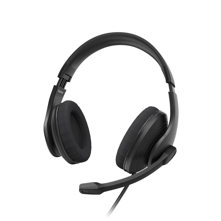 HAMA Headset PC Office Stereo Over-Ear HS-P200 V2 Black ryhmässä TIETOKOONET & TARVIKKEET / Tietokonetarvikkeet / Kuulokkeet @ TP E-commerce Nordic AB (C05444)