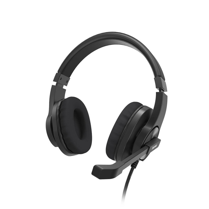 HAMA Headset PC Office Stereo Over-Ear HS-P350 V2 Black ryhmässä TIETOKOONET & TARVIKKEET / Tietokonetarvikkeet / Kuulokkeet @ TP E-commerce Nordic AB (C05447)