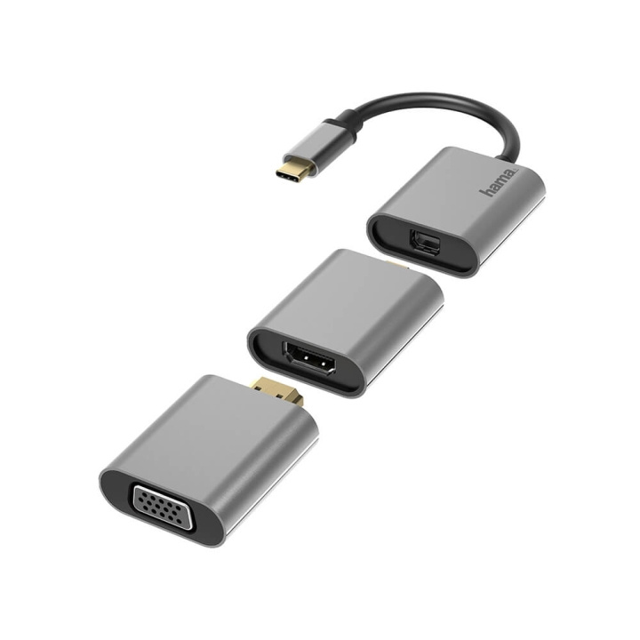 Hama Adapter USB-C 6in1 mini-DP HDMI VGA ryhmässä TIETOKOONET & TARVIKKEET / Kaapelit & Sovittimet / VGA / Sovittimet @ TP E-commerce Nordic AB (C05519)