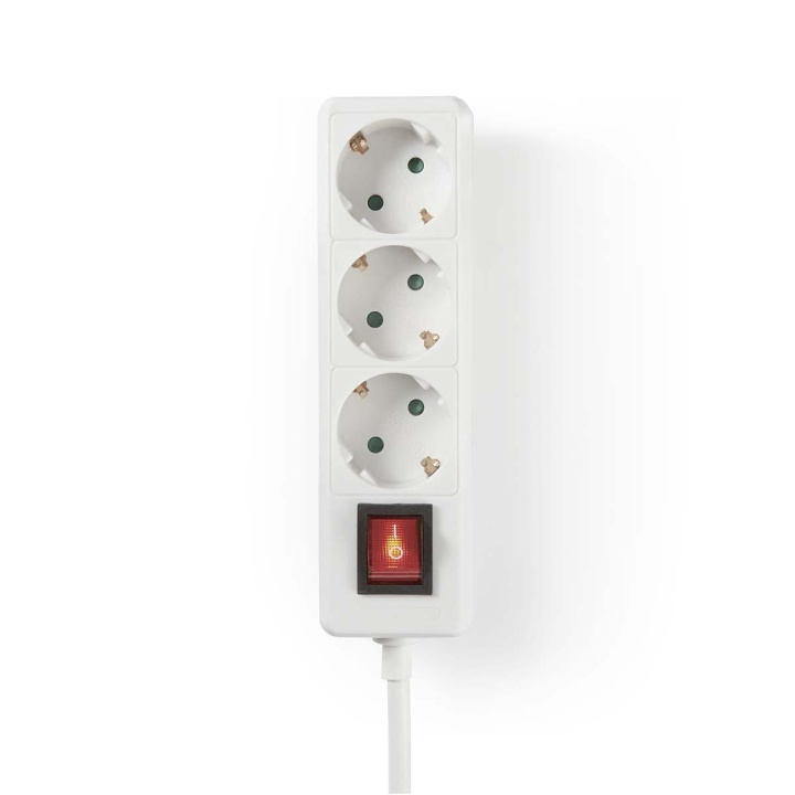Nedis Jatkojohto | Maadoitettu virtaliitin / Tyyppi F (CEE 7/7) | 3-suuntainen | 1.50 m | 3680 W | 16 A | Maadoituksen tyyppi: Sivukontaktit | 230 V AC 50/60 Hz | Pistokannan kulma: 45 ° | H05VV-F 3G1.5mm² | On/off-kytkin | Valkoinen ryhmässä KOTI, TALOUS JA PUUTARHA / Sähkö & Valaistus / Jatkojohdot @ TP E-commerce Nordic AB (C06106)