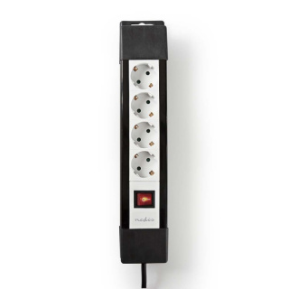 Nedis Jatkojohto | Maadoitettu virtaliitin / Tyyppi F (CEE 7/7) | 4-suuntainen | 3.00 m | 3680 W | 16 A | Maadoituksen tyyppi: Sivukontaktit | 230 V AC 50/60 Hz | Pistokannan kulma: 45 ° | H05VV-F 3G1.5mm² | On/off-kytkin | Musta / Valkoinen
