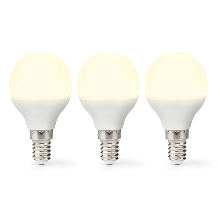 Nedis LED Lamppu E14 | G45 | 4.9 W | 470 lm | 2700 K | Lämmin Valkoinen | Huurrettu | 3 kpl ryhmässä KODINELEKTRONIIKKA / Valaistus / LED-lamput @ TP E-commerce Nordic AB (C06293)