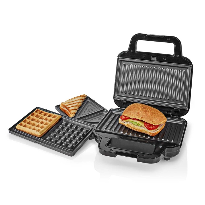 Nedis Multi grilli | Grilli / Sandwich / Waffle | 700 W | 22 x 12.5 cm | Automaattisella lämpötilan ohjauksella | Muovi / Ruostumaton Teräs ryhmässä KOTI, TALOUS JA PUUTARHA / Kodinkoneet / Leivänpaahtimet & Leipägrillit / Leivänpaahtimet @ TP E-commerce Nordic AB (C06456)