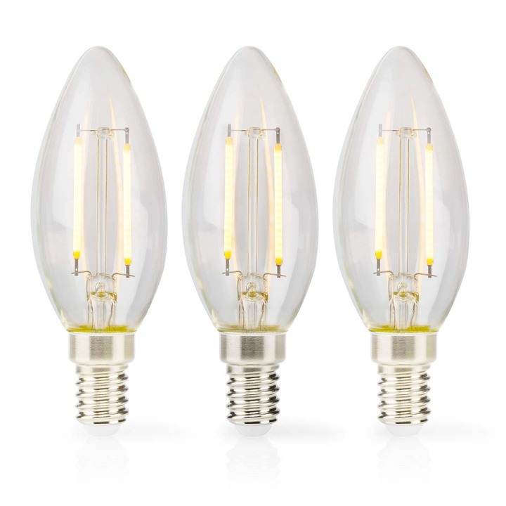 Nedis LED-lamppu E14 | Kynttilä | 2 W | 250 lm | 2700 K | Lämmin Valkoinen | Retrotyylinen | 3 kpl | Kirkas ryhmässä KODINELEKTRONIIKKA / Valaistus / LED-lamput @ TP E-commerce Nordic AB (C06528)
