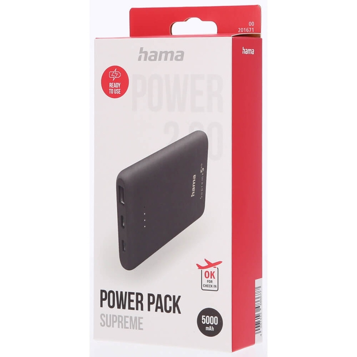 Hama Powerbank Supreme 5HD 5000mAh ryhmässä ÄLYPUHELIMET JA TABLETIT / Laturit & Kaapelit / Powerbanks @ TP E-commerce Nordic AB (C06609)