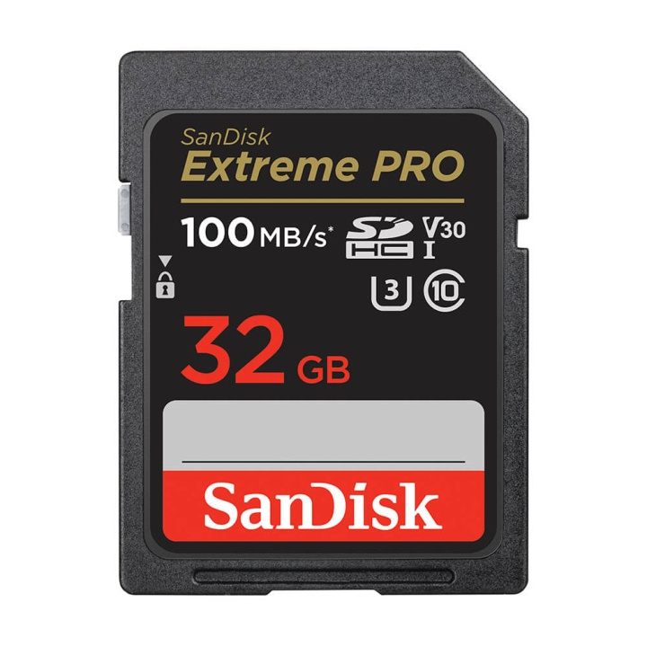 SANDISK SDHC Extreme Pro 32GB 100MB/s UHS-I C10 V30 U3 ryhmässä KODINELEKTRONIIKKA / Tallennusvälineet / Muistikortit / SD/SDHC/SDXC @ TP E-commerce Nordic AB (C06653)