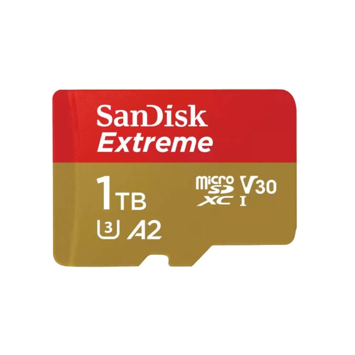 SanDisk MicroSDXC Extreme 1TB 190MB/s A2 C10 V30 med Adapter ryhmässä KODINELEKTRONIIKKA / Tallennusvälineet / Muistikortit / Sovittimet @ TP E-commerce Nordic AB (C06663)