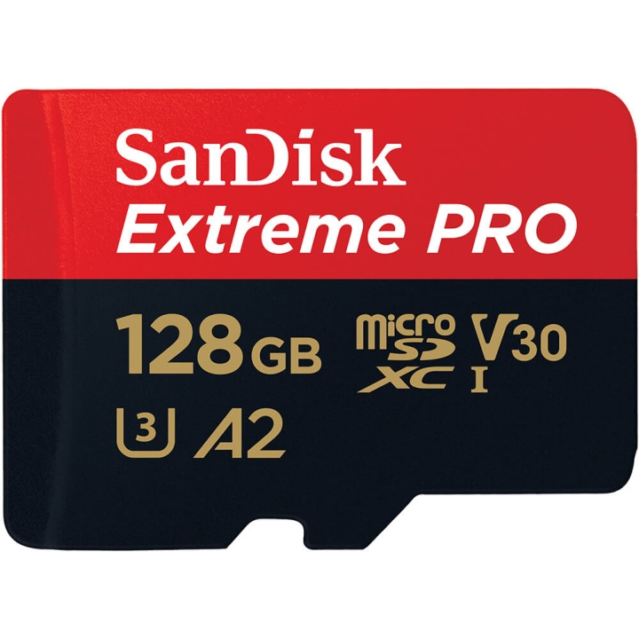 SANDISK MicroSDXC Extreme Pro 128GB 200MB/s A2 C10 V30 UHS-I ryhmässä KODINELEKTRONIIKKA / Tallennusvälineet / Muistikortit / MicroSD/HC/XC @ TP E-commerce Nordic AB (C06665)