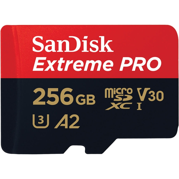 SANDISK MicroSDXC Extreme Pro 256GB 200MB/s A2 C10 V30 UHS-I ryhmässä KODINELEKTRONIIKKA / Tallennusvälineet / Muistikortit / MicroSD/HC/XC @ TP E-commerce Nordic AB (C06666)