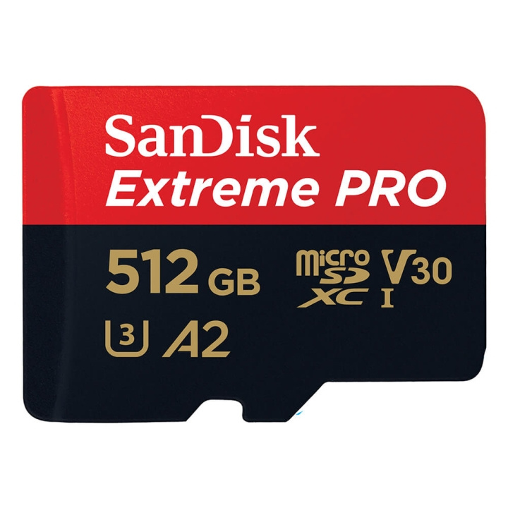 SANDISK MicroSDXC Extreme Pro 512GB 200MB/s A2 C10 V30 UHS-I ryhmässä KODINELEKTRONIIKKA / Tallennusvälineet / Muistikortit / MicroSD/HC/XC @ TP E-commerce Nordic AB (C06667)
