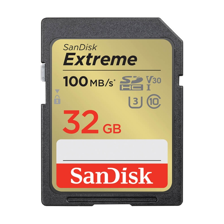 SANDISK Extreme 32GB 100MB/s UHS-I C10 V30 U3 ryhmässä KODINELEKTRONIIKKA / Tallennusvälineet / Muistikortit / SD/SDHC/SDXC @ TP E-commerce Nordic AB (C06669)