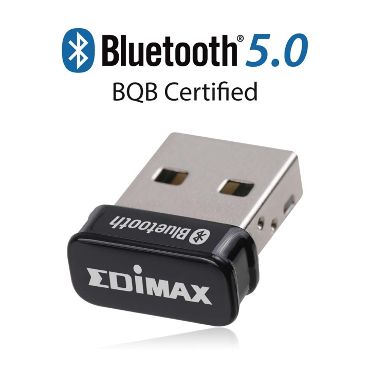 Edimax Bluetooth 5.0 Nano USB -sovitin ryhmässä TIETOKOONET & TARVIKKEET / Tietokonetarvikkeet / Bluetooth-sovittimet @ TP E-commerce Nordic AB (C06760)